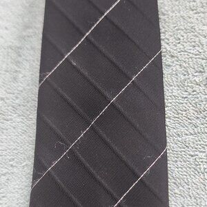 Pierre Cardin slim neck tie, black with white lines